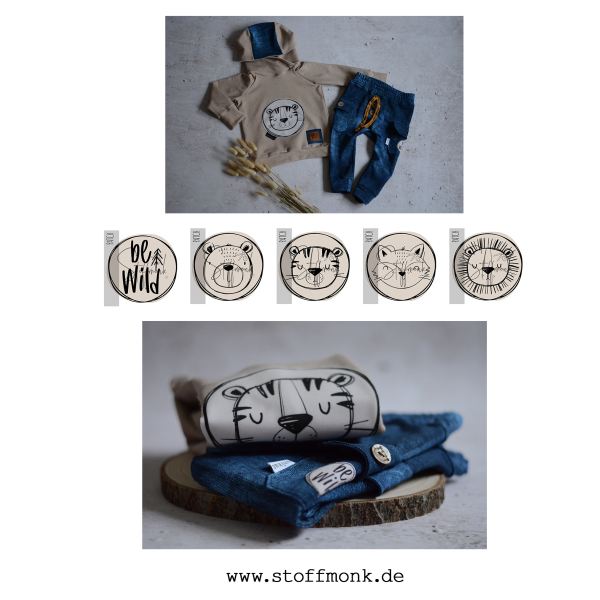 Patch / Aufnäher  - "Löwe" - Button Creme